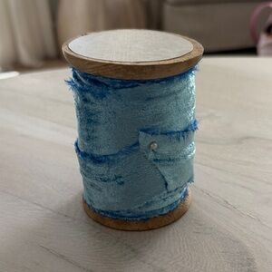 Anthropologie Blue Velvet Ribbon Spool